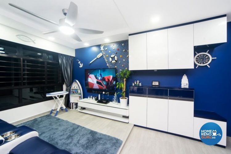 3 Room HDB Designed by Renozone (Nautical)