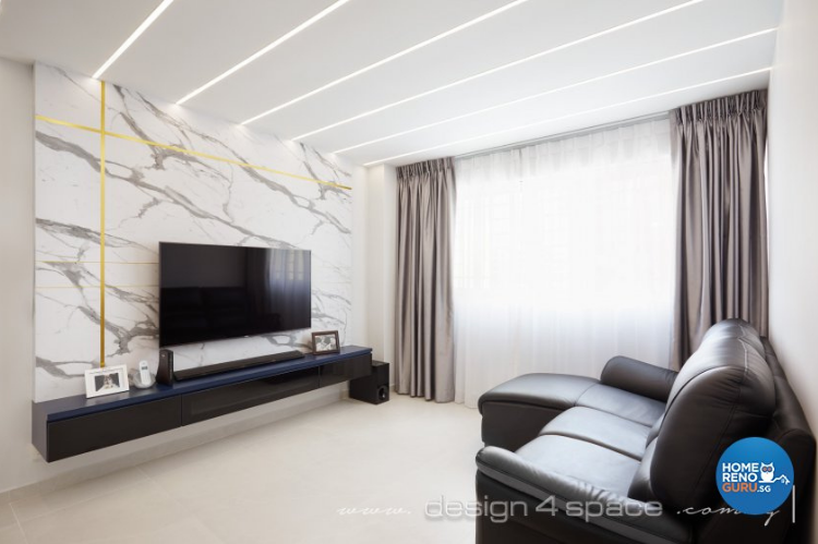 5 room living room designed by Design 4 Space