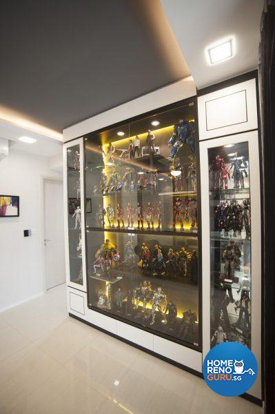 Floor-to-ceiling display cabinets house Adrian’s extensive collections
