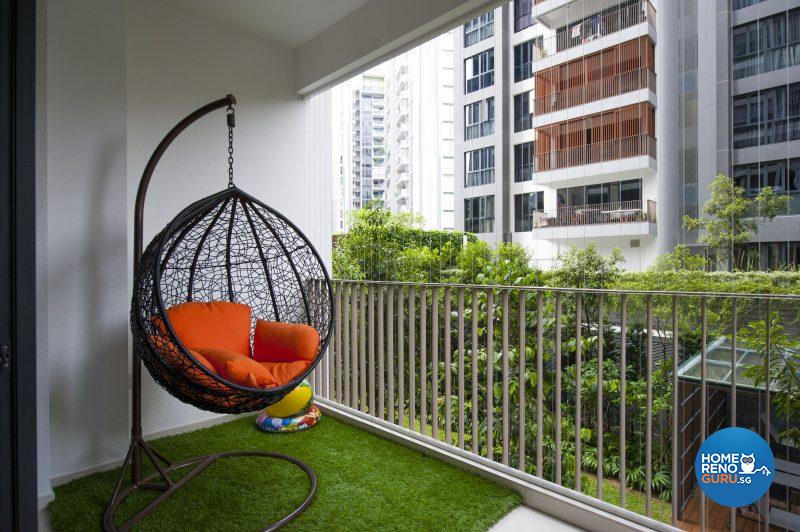 A favourite spot for chilling – the swing chair on the balcony