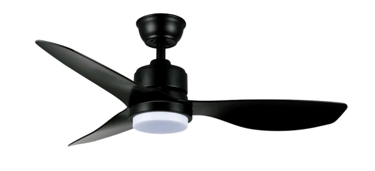 Acorn Intaglio DC-159 black ceiling fan with LED light kit
