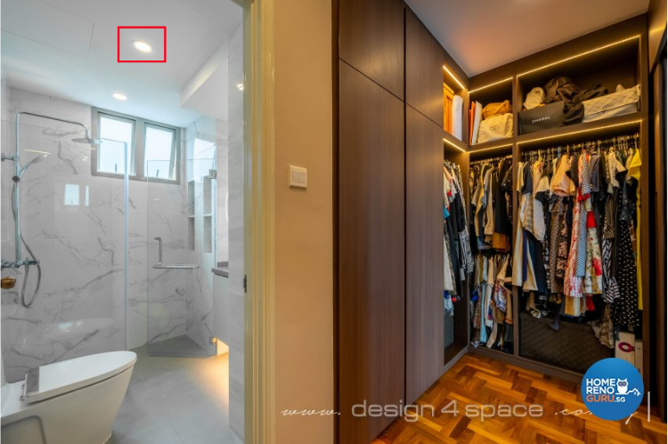 Condominium bathroom with recessed lighting