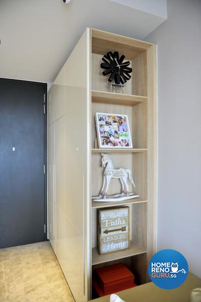 Built-in display shelves