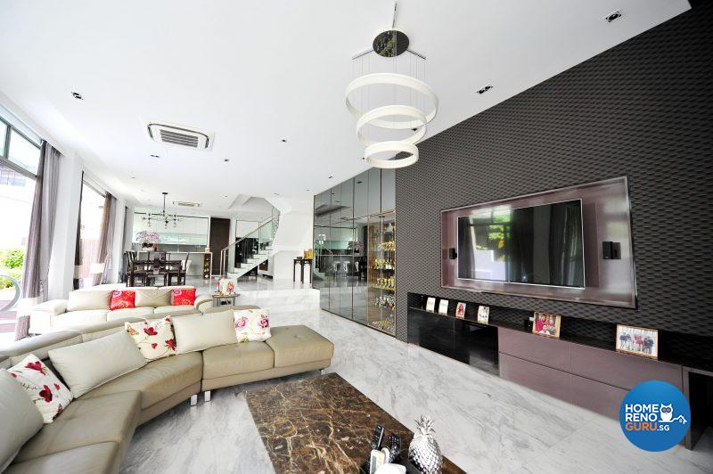 The welcoming open concept living area at ground level
