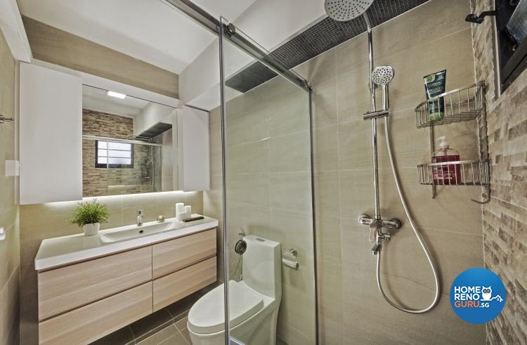 Toilet with a glass shower partition panel