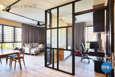Glass partition study room by Design 4 Space (opened door)