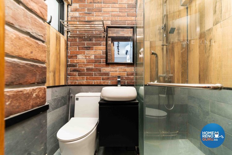 toilet in HDB 3 room by Fineline Design