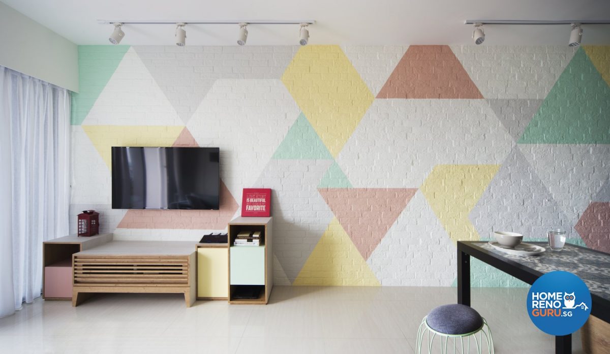 Painted feature wall for living room by Prozfile