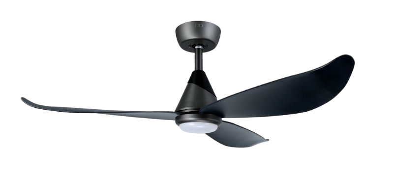 Po Eco Aire Series – 01 black ceiling fan with LED light kit
