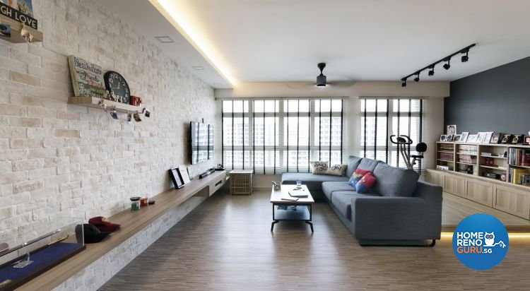 Vinyl flooring in living room by Swiss Interior Design