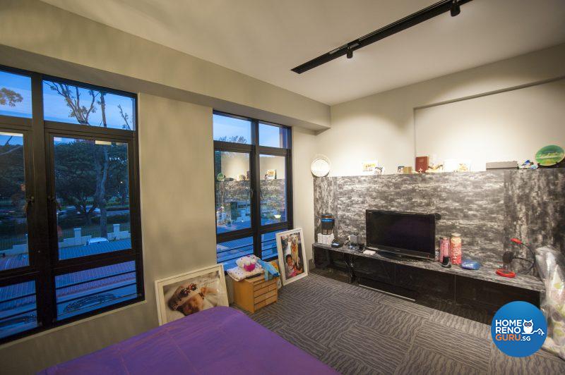 The master bedroom features layered mood lighting and expansive windows