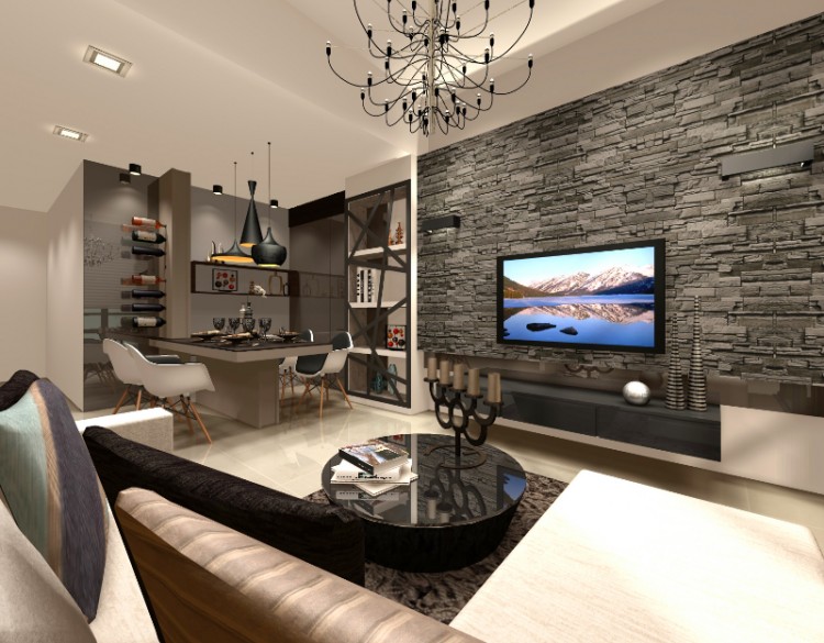 Industrial, Scandinavian Design - Living Room - Condominium - Design by 4Walls Group Pte Ltd