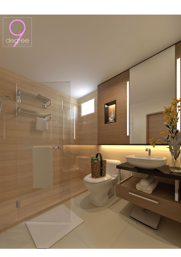 Contemporary, Rustic, Scandinavian Design - Bathroom - HDB 5 Room - Design by 9 Degree Construction Pte Ltd