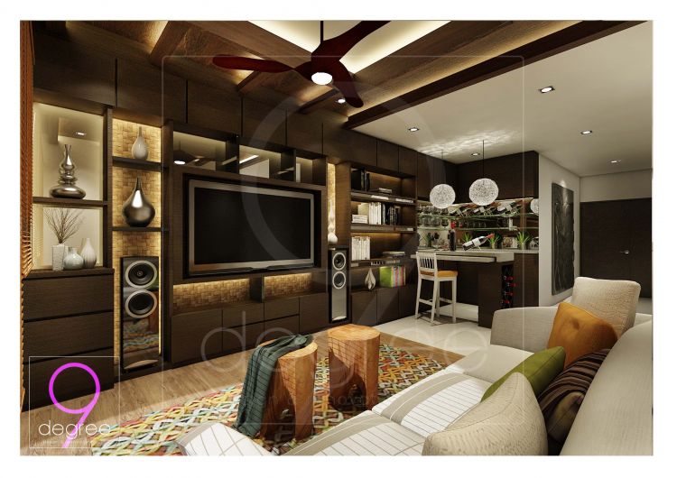 Mediterranean, Resort, Rustic, Tropical Design - Living Room - Condominium - Design by 9 Degree Construction Pte Ltd