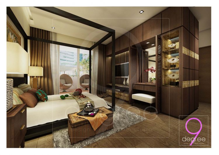 Mediterranean, Resort, Rustic, Tropical Design - Bedroom - Condominium - Design by 9 Degree Construction Pte Ltd