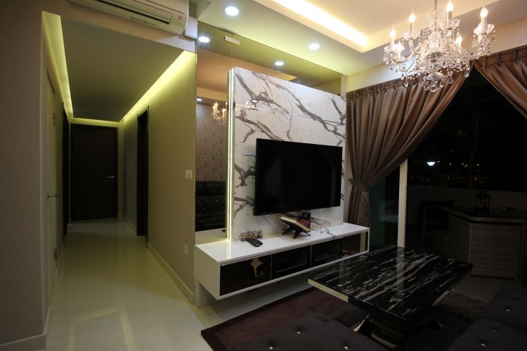 Contemporary, Modern, Scandinavian Design - Living Room - HDB Executive Apartment - Design by 9 Degree Construction Pte Ltd