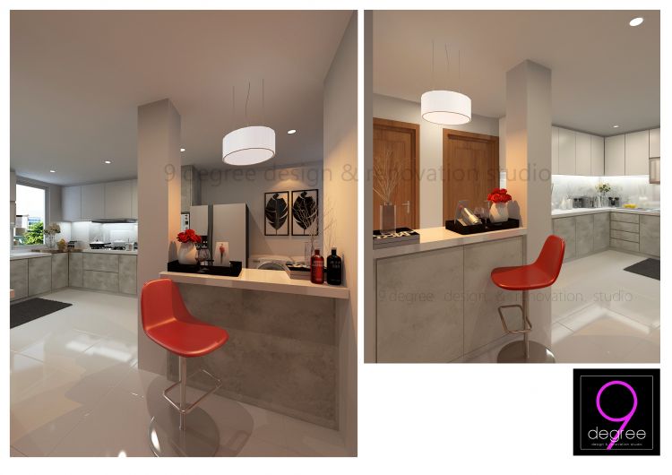 Contemporary, Minimalist Design - Kitchen - Landed House - Design by 9 Degree Construction Pte Ltd