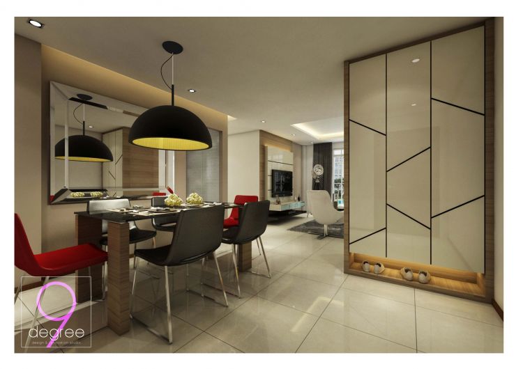 Contemporary, Industrial, Modern, Scandinavian Design - Dining Room - Condominium - Design by 9 Degree Construction Pte Ltd