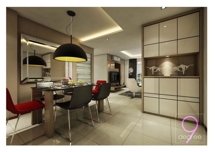 Contemporary, Industrial, Modern, Scandinavian Design - Dining Room - Condominium - Design by 9 Degree Construction Pte Ltd