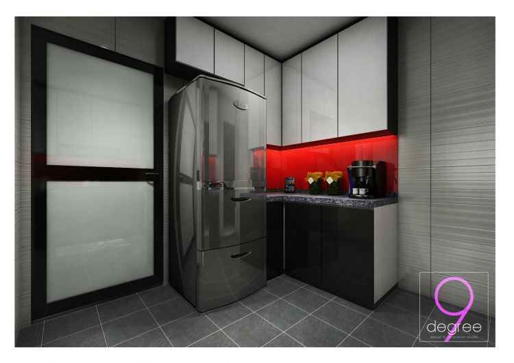 Contemporary, Industrial, Modern, Scandinavian Design - Kitchen - Condominium - Design by 9 Degree Construction Pte Ltd