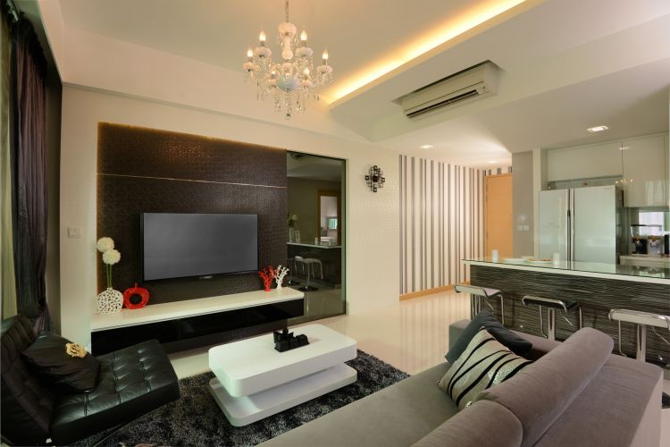 Minimalist, Modern Design - Living Room - Condominium - Design by 96 Degree Designers