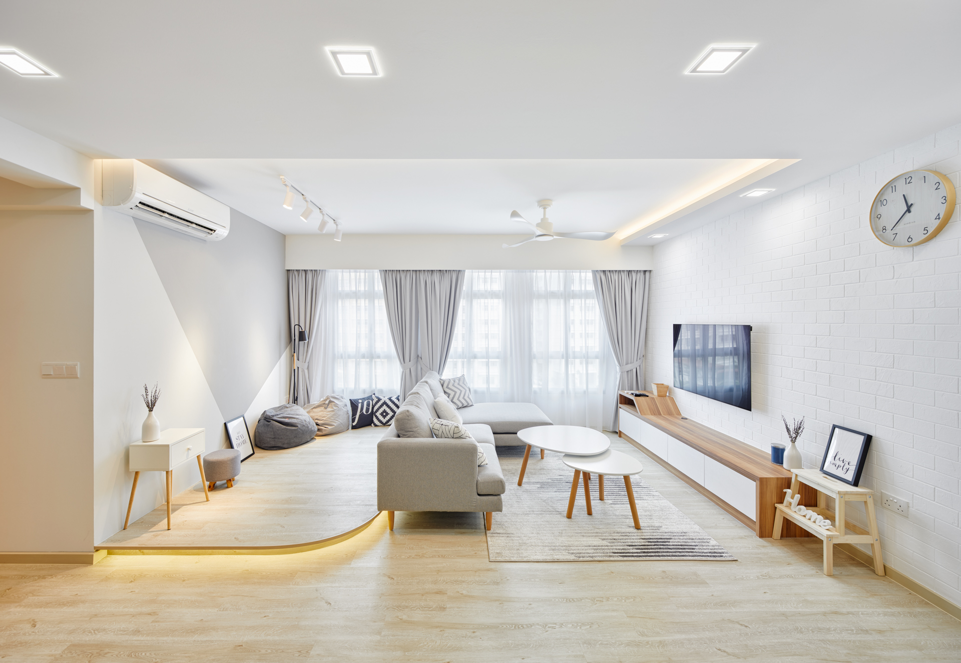 Scandinavian Design - Living Room - HDB 5 Room - Design by Absolook Interior Design Pte Ltd