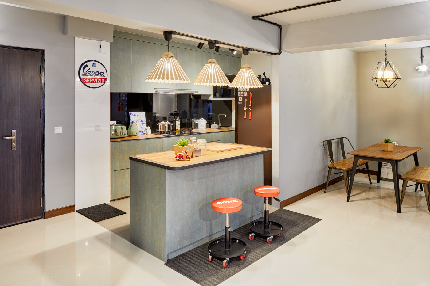 Industrial, Modern Design - Dining Room - HDB 5 Room - Design by Absolook Interior Design Pte Ltd