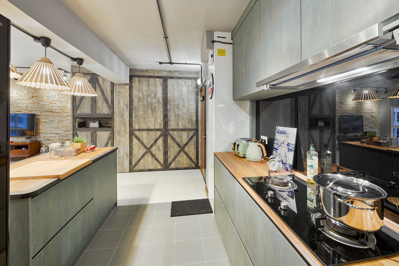 Industrial, Modern Design - Kitchen - HDB 5 Room - Design by Absolook Interior Design Pte Ltd