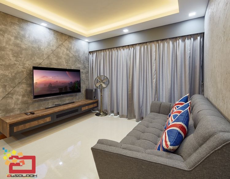 Industrial, Resort, Scandinavian Design - Living Room - HDB 4 Room - Design by Absolook Interior Design Pte Ltd