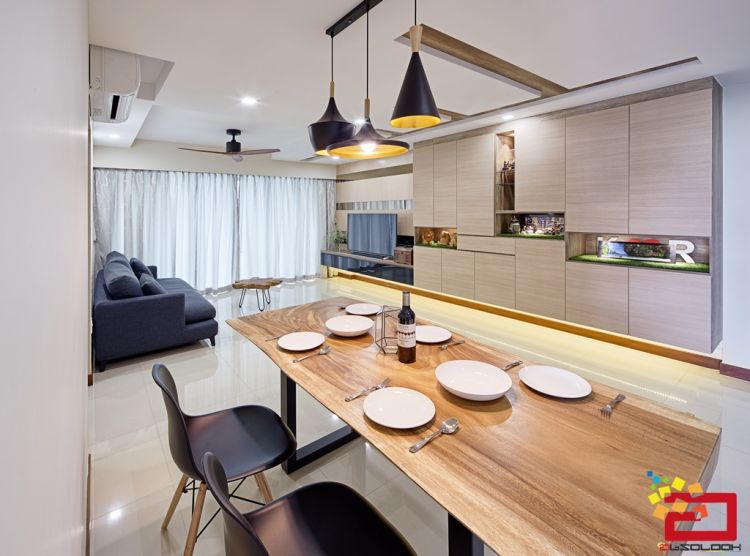 Minimalist, Modern Design - Dining Room - HDB 5 Room - Design by Absolook Interior Design Pte Ltd