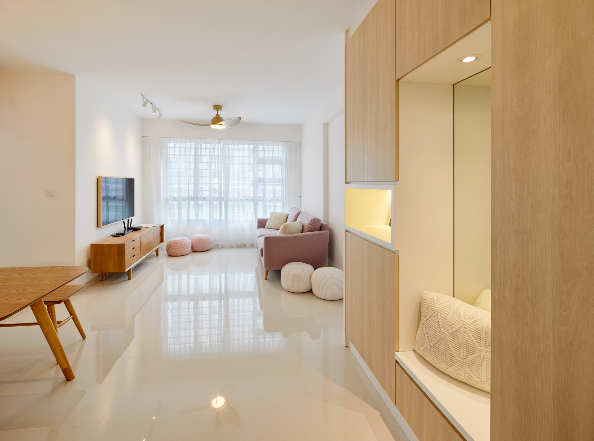 Scandinavian Design - Living Room - HDB 4 Room - Design by Absolook Interior Design Pte Ltd