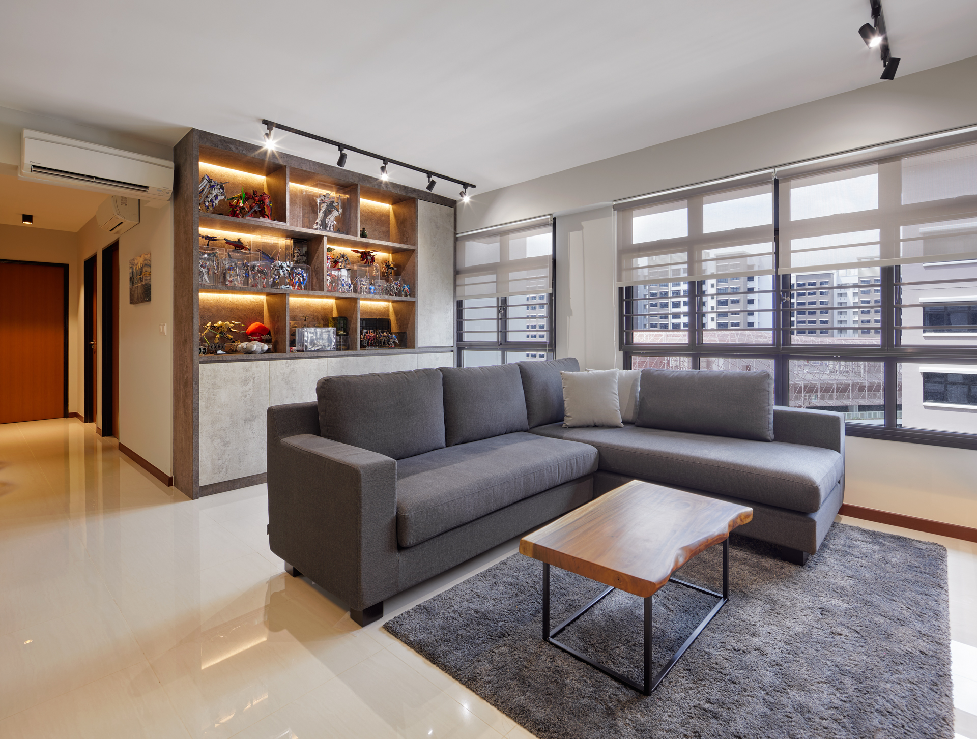 Industrial Design - Living Room - HDB 5 Room - Design by Absolook Interior Design Pte Ltd
