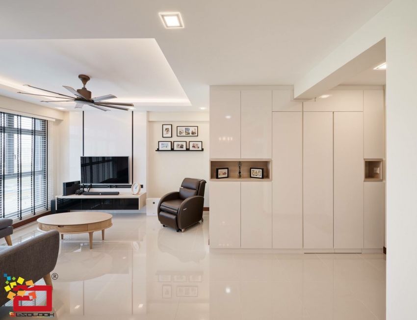 Contemporary Design - Living Room - HDB 4 Room - Design by Absolook Interior Design Pte Ltd
