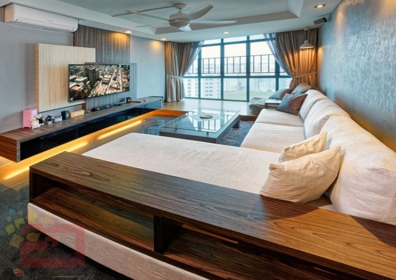 Contemporary Design - Living Room - HDB 4 Room - Design by Absolook Interior Design Pte Ltd