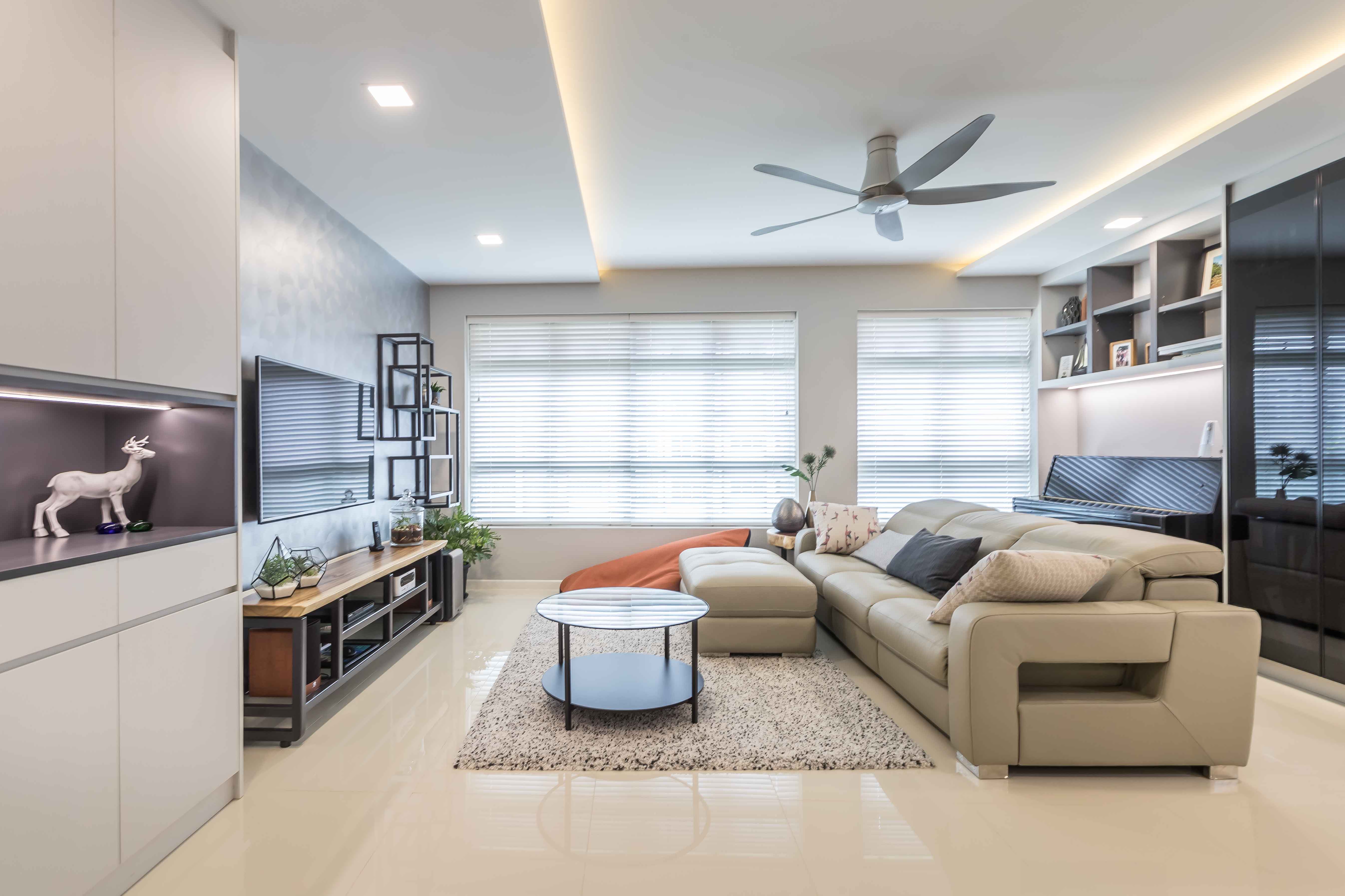 Modern Design - Living Room - HDB 4 Room - Design by Albedo Design Pte Ltd