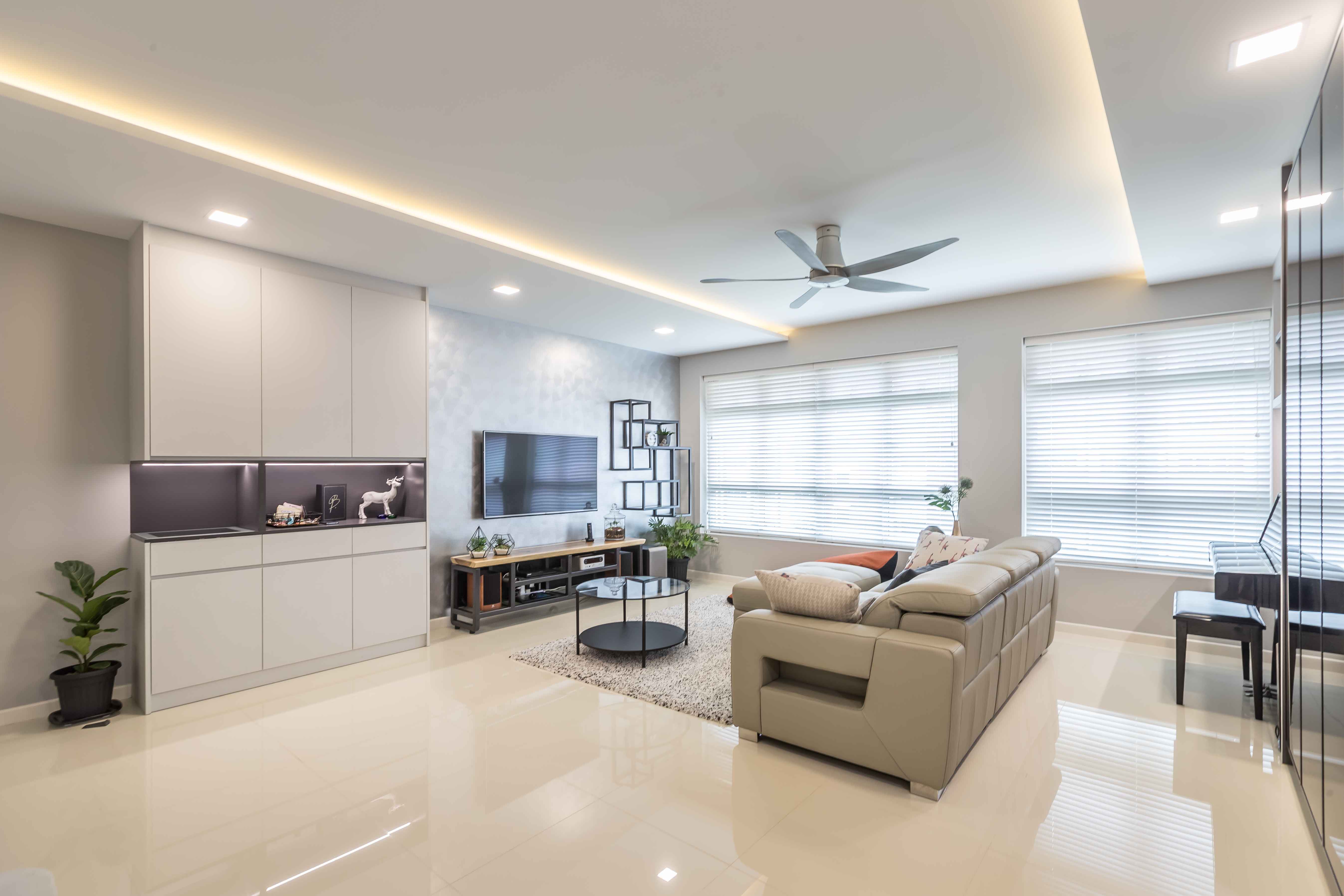 Modern Design - Living Room - HDB 4 Room - Design by Albedo Design Pte Ltd