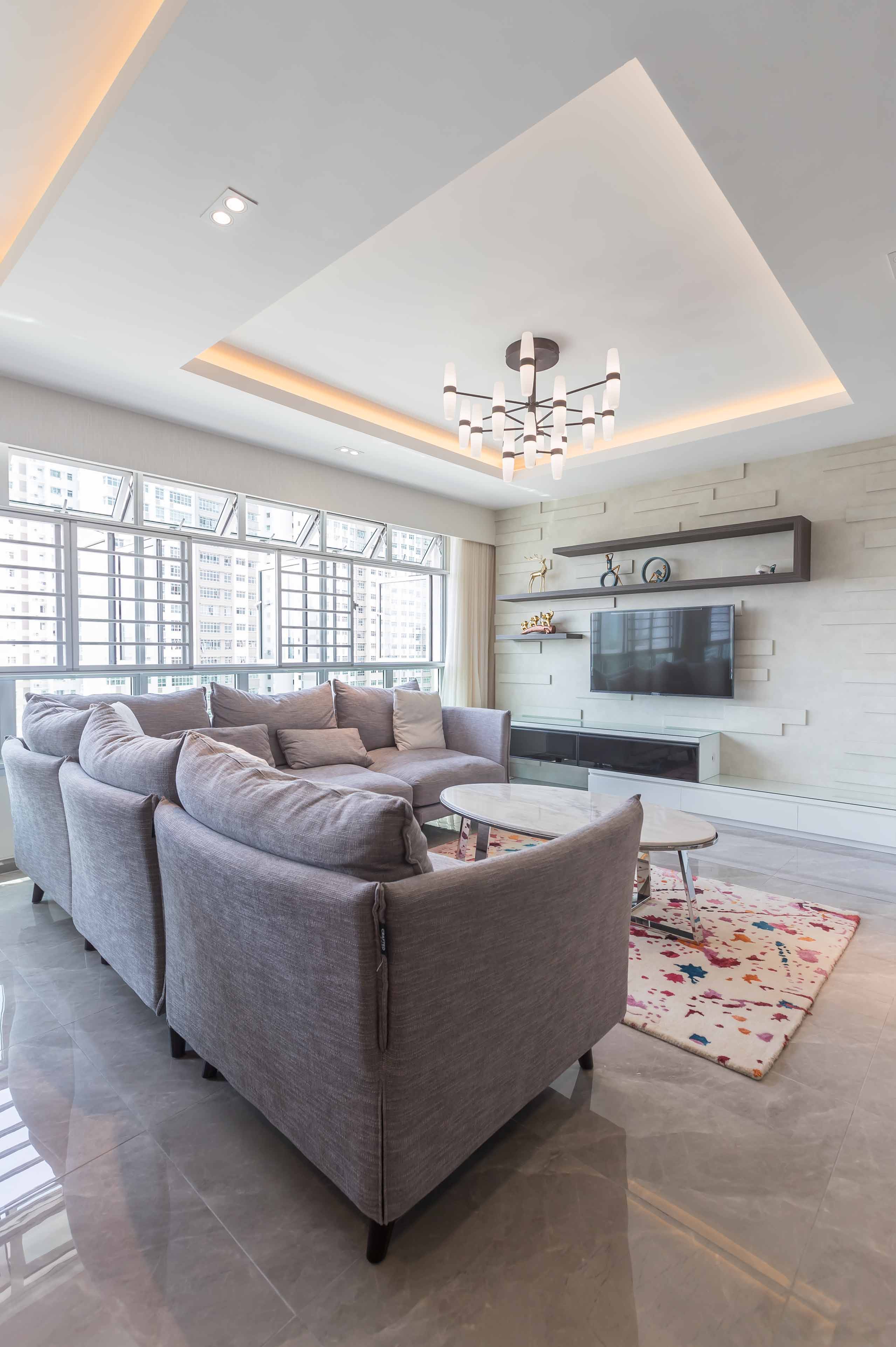 Contemporary, Modern Design - Living Room - HDB 4 Room - Design by Albedo Design Pte Ltd