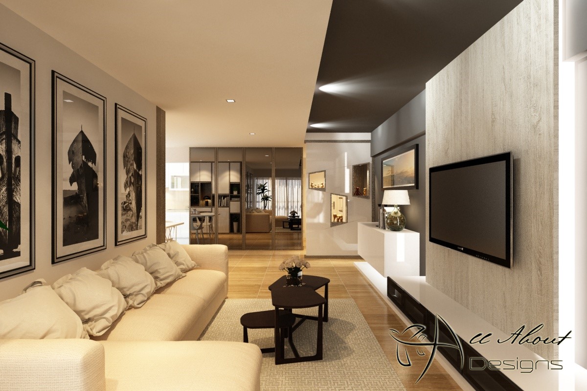 Contemporary, Modern Design - Living Room - HDB 5 Room - Design by All About Designs Pte Ltd