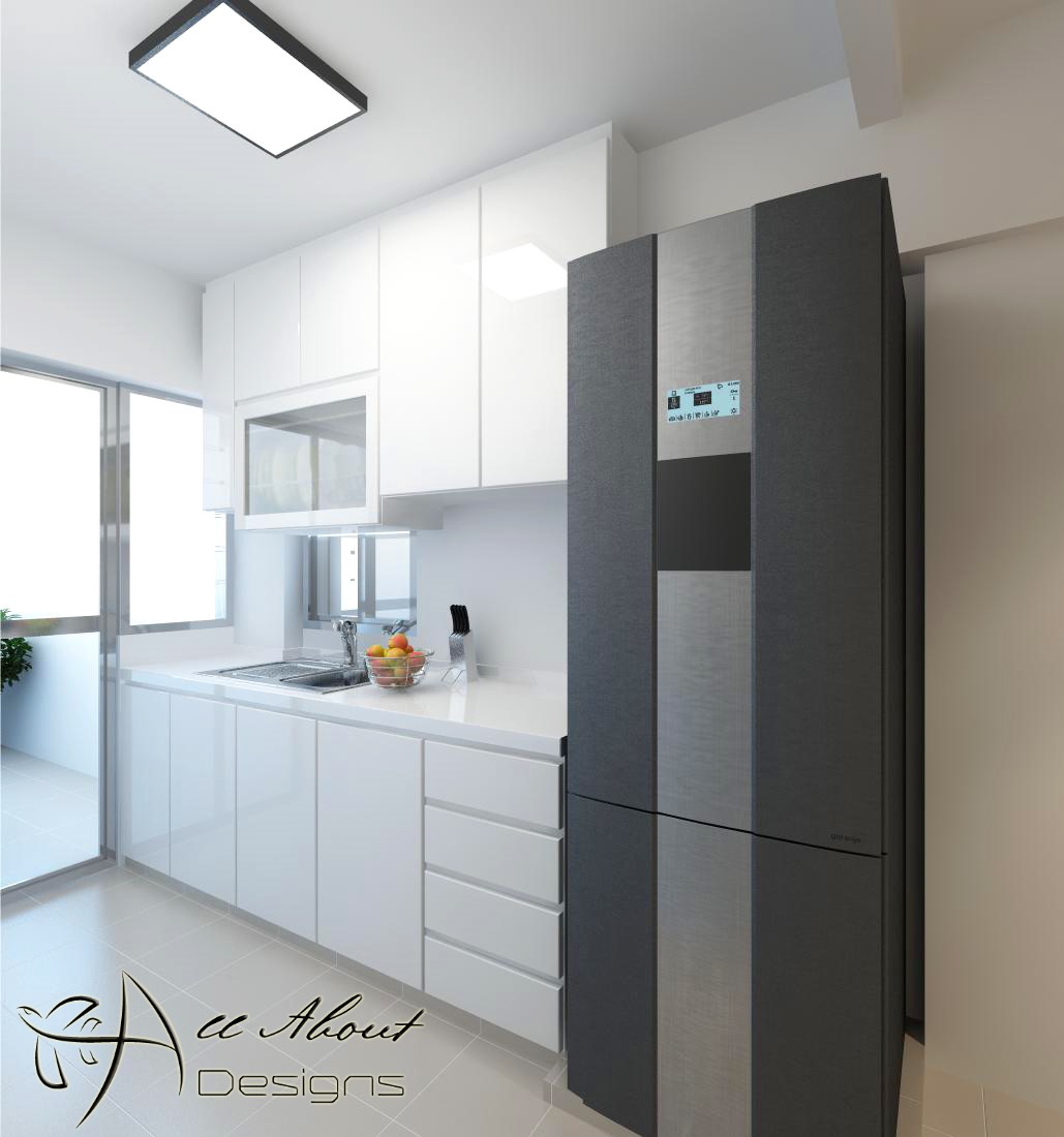 Contemporary, Modern Design - Kitchen - HDB 4 Room - Design by All About Designs Pte Ltd