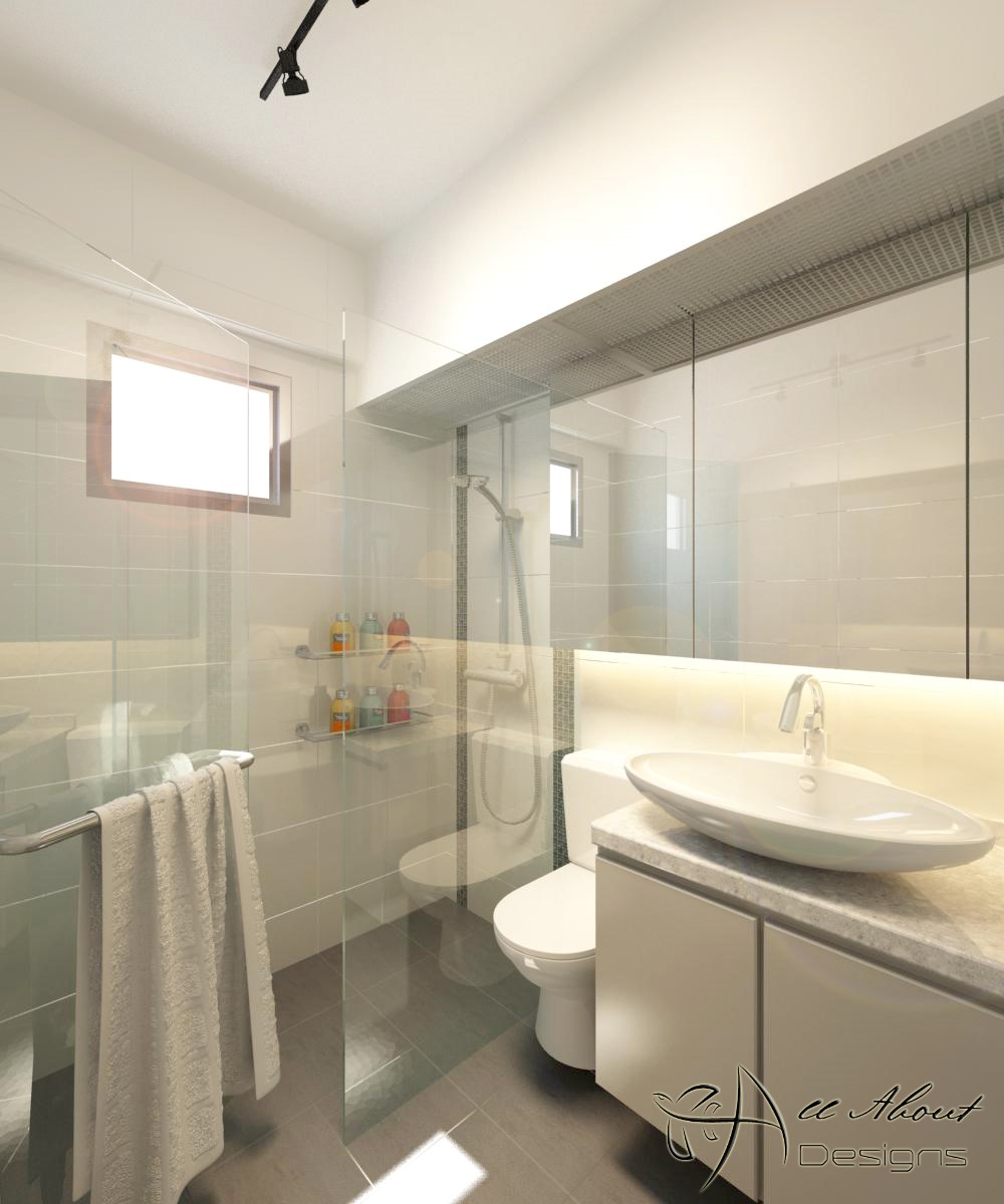 Contemporary, Minimalist, Modern Design - Bathroom - HDB 4 Room - Design by All About Designs Pte Ltd