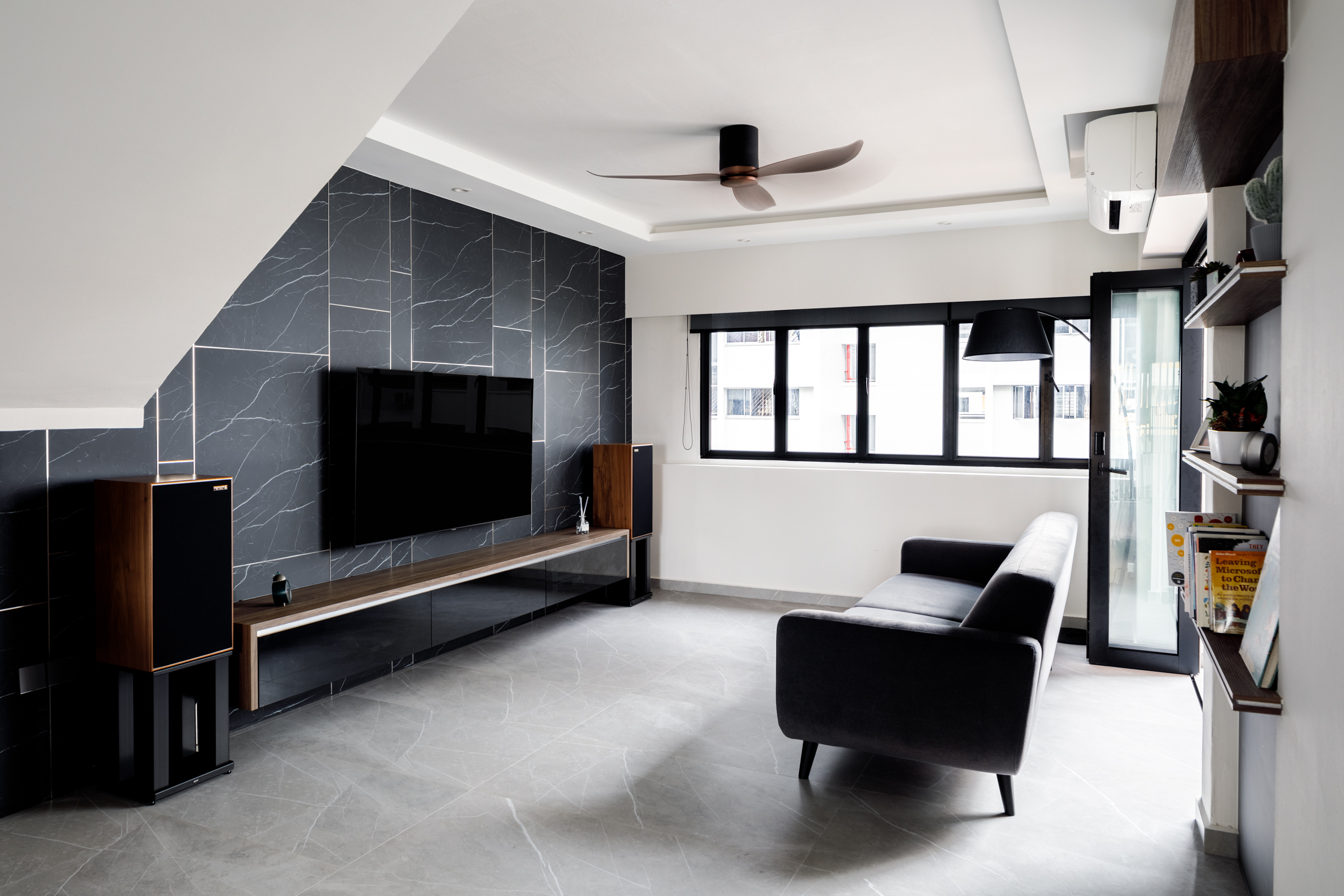 Industrial, Scandinavian Design - Living Room - HDB 4 Room - Design by Apex Studios Pte Ltd