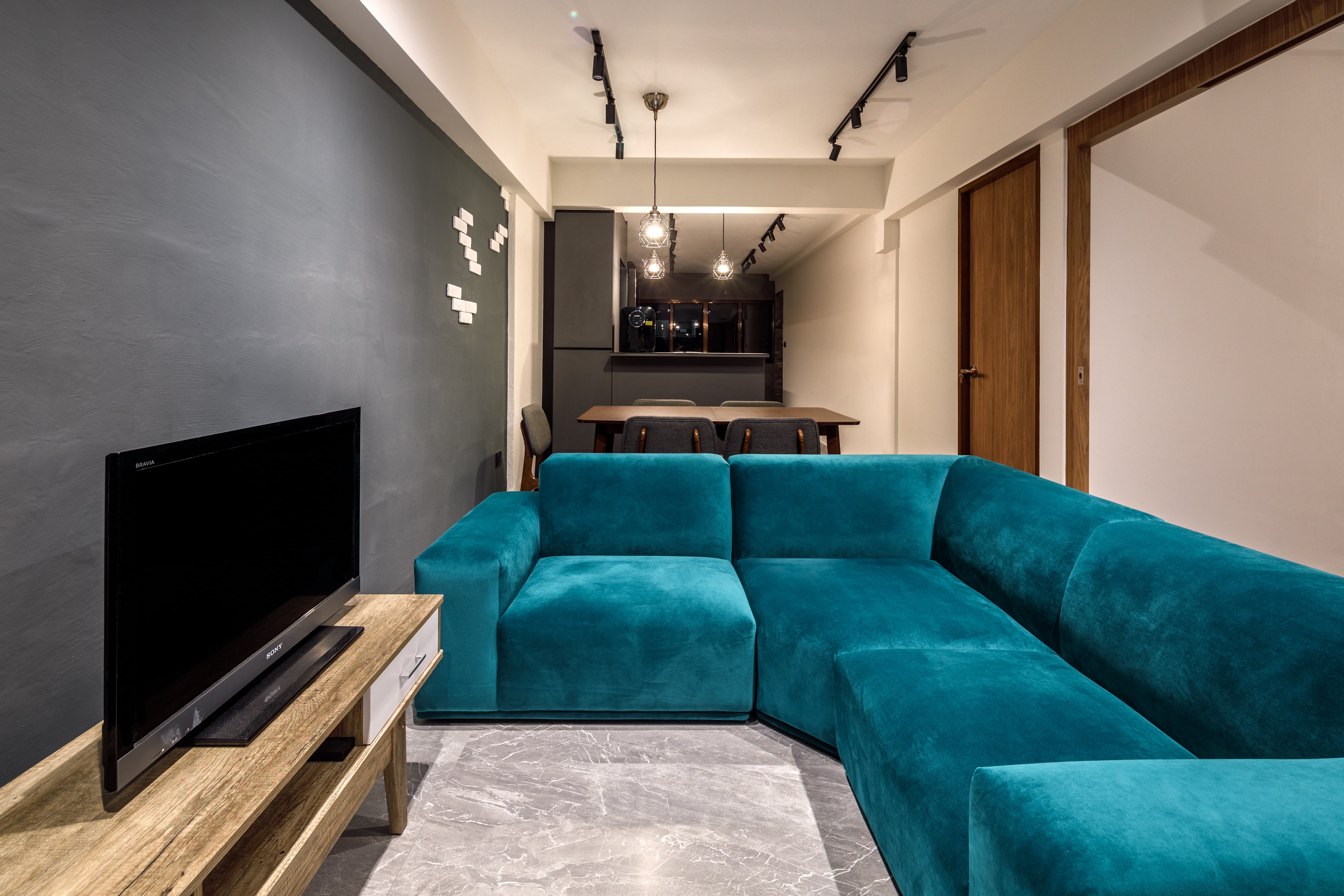 Contemporary, Industrial Design - Living Room - HDB 3 Room - Design by Apex Studios Pte Ltd