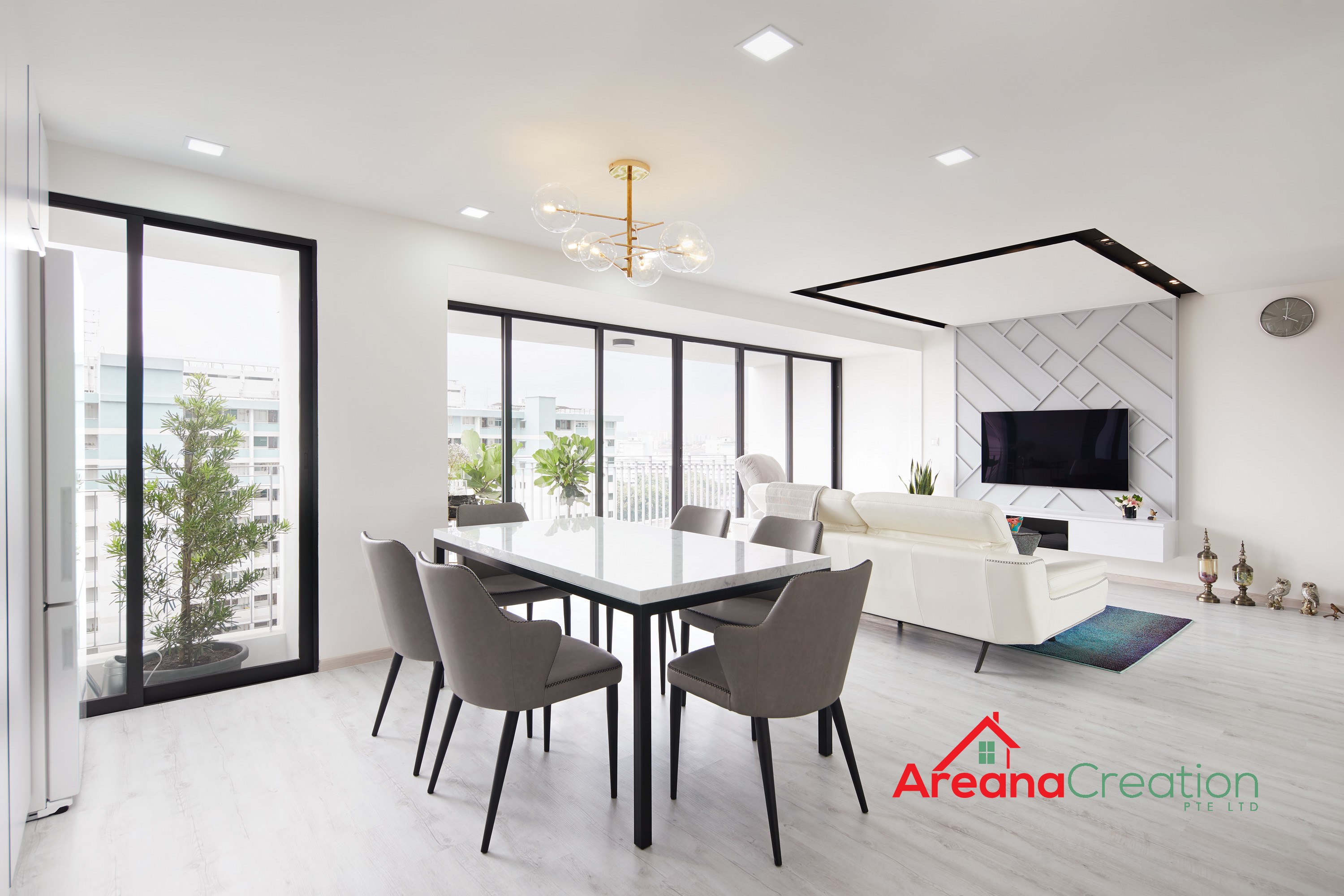 Modern Design - Living Room - HDB 5 Room - Design by Areana Creation Pte Ltd