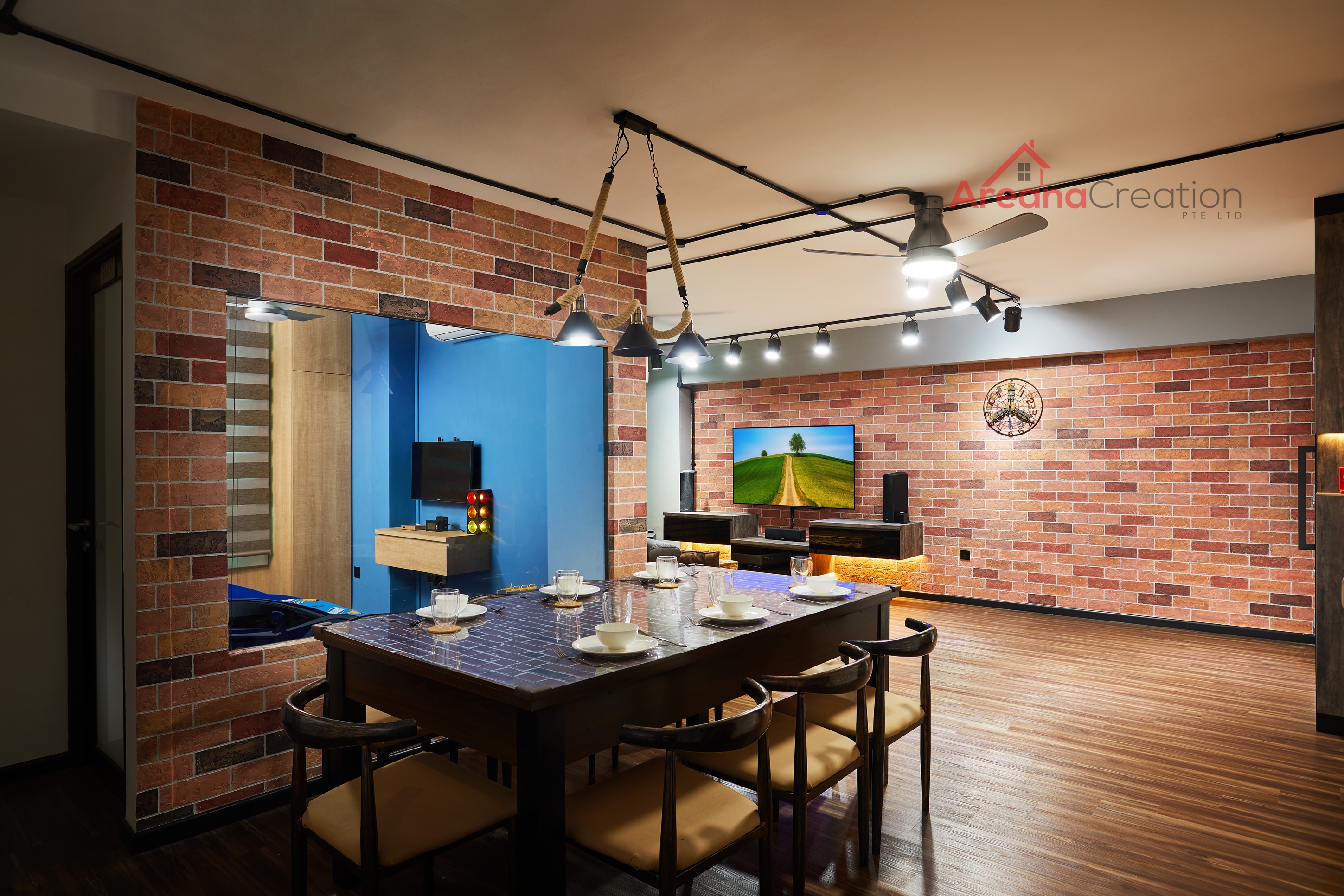 Contemporary, Modern Design - Dining Room - HDB 4 Room - Design by Areana Creation Pte Ltd