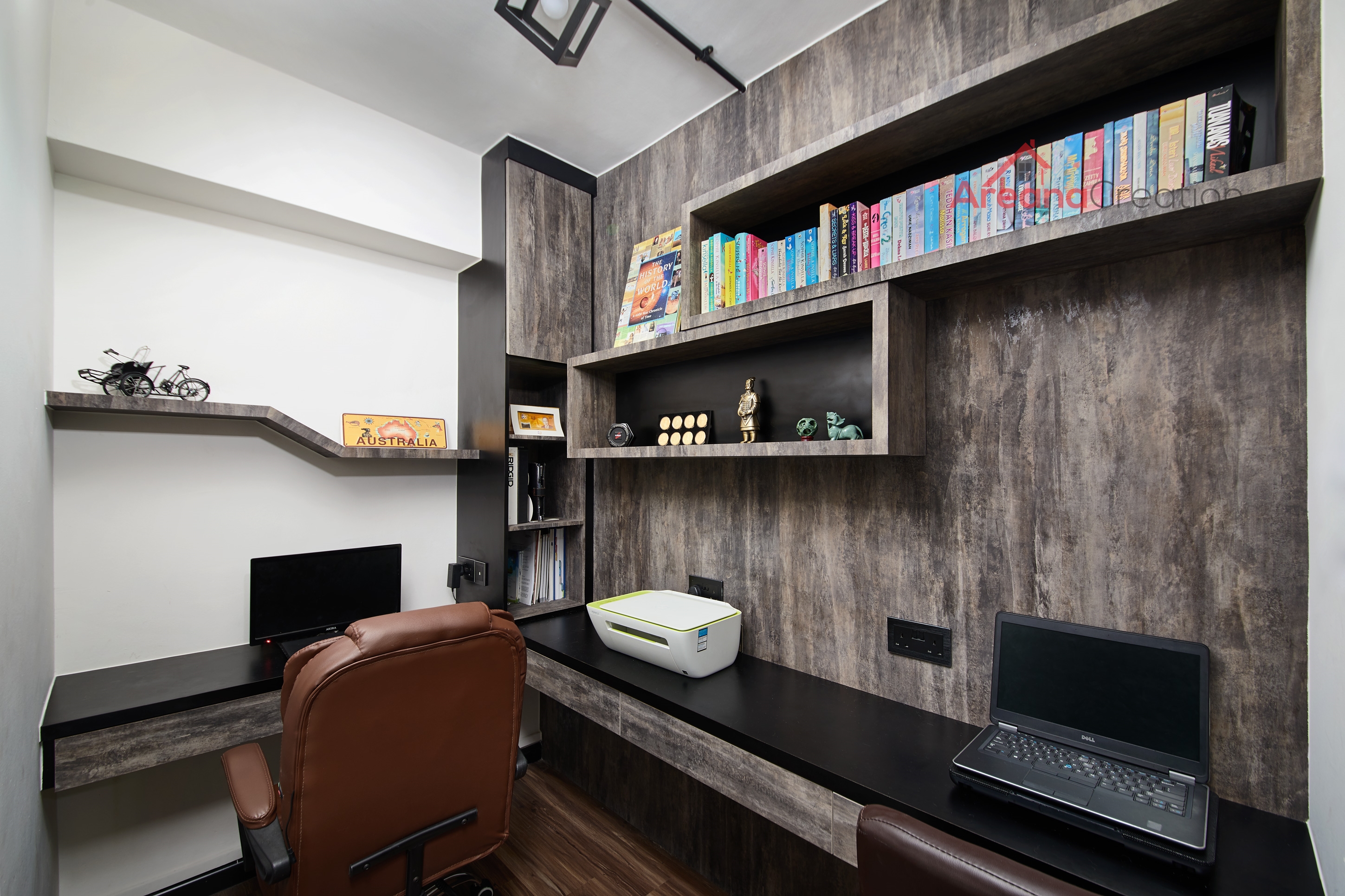 Contemporary, Modern Design - Study Room - HDB 4 Room - Design by Areana Creation Pte Ltd