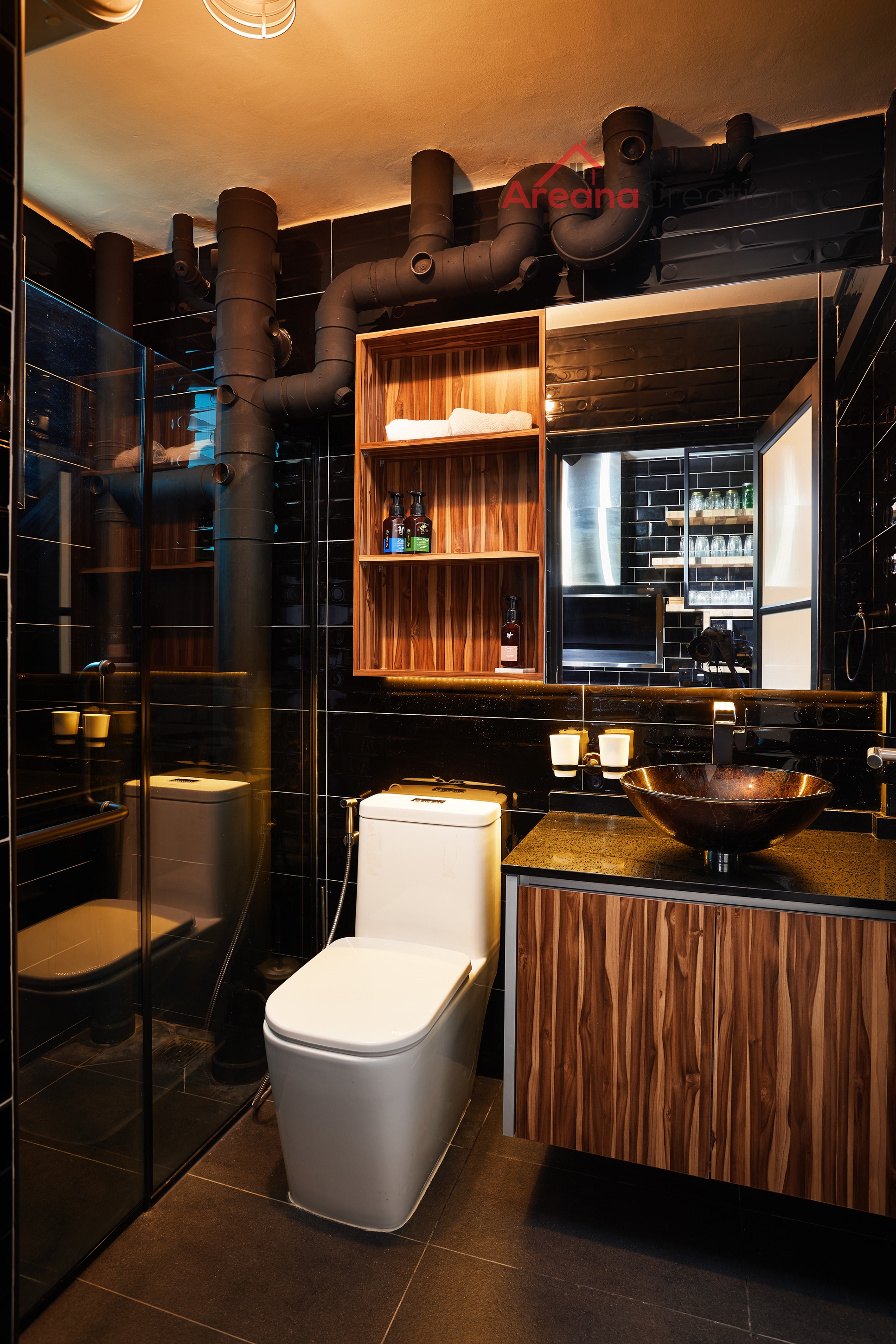 Contemporary, Modern Design - Bathroom - HDB 4 Room - Design by Areana Creation Pte Ltd