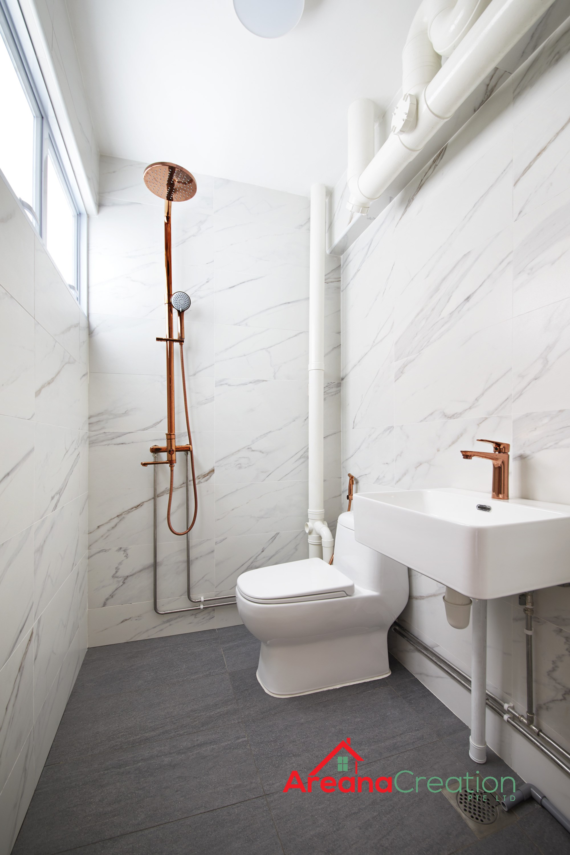 Modern, Scandinavian Design - Bathroom - HDB 4 Room - Design by Areana Creation Pte Ltd
