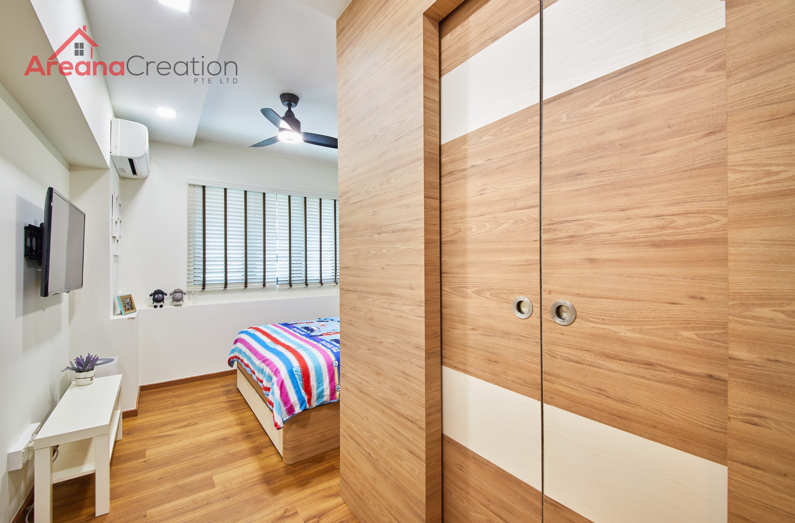 Contemporary, Scandinavian Design - Bedroom - HDB 4 Room - Design by Areana Creation Pte Ltd