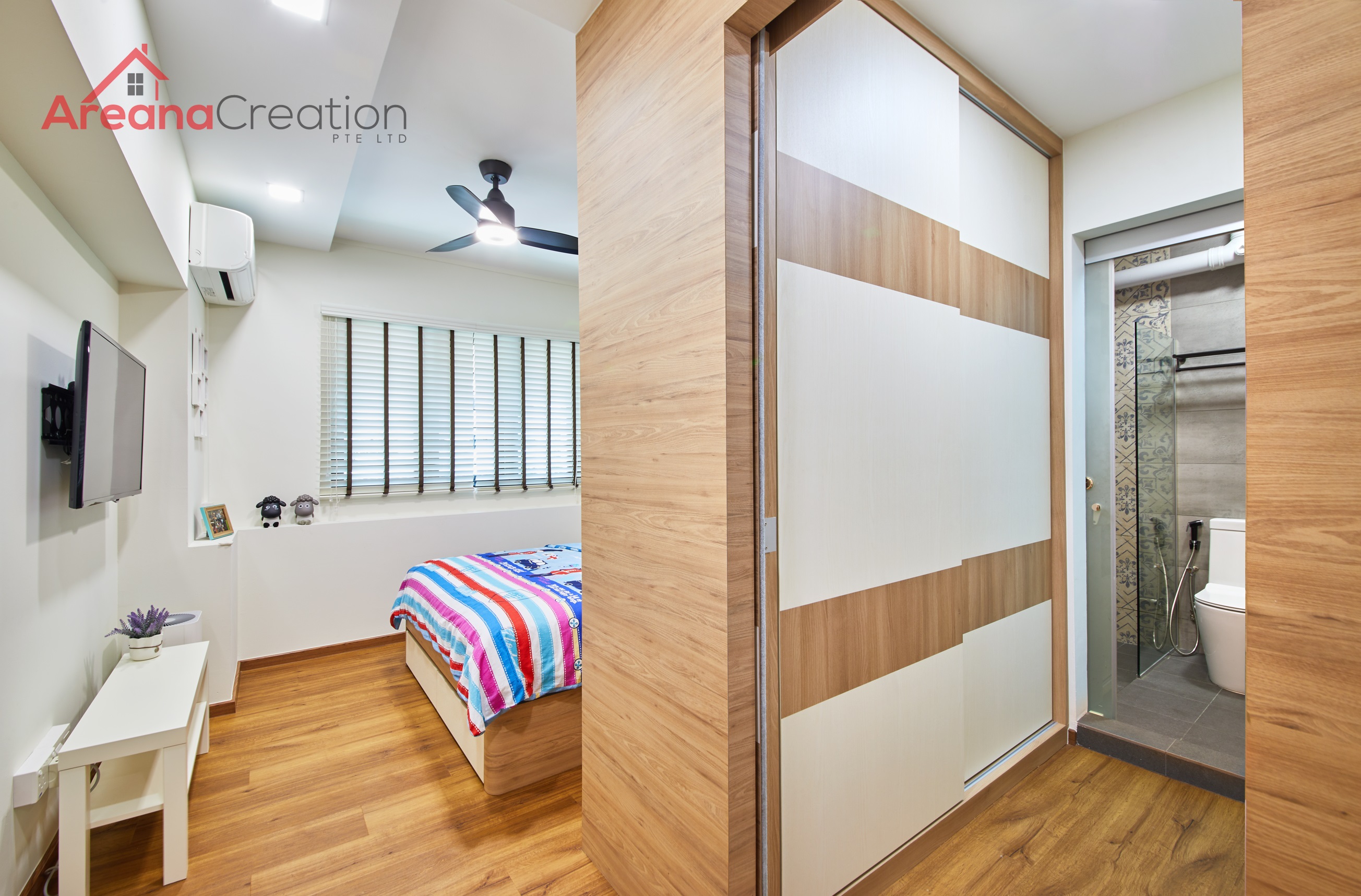 Contemporary, Scandinavian Design - Bedroom - HDB 4 Room - Design by Areana Creation Pte Ltd