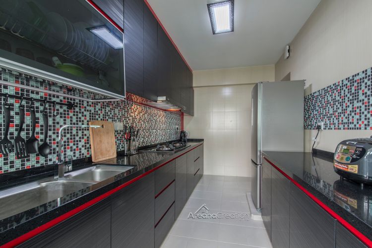 Eclectic, Modern Design - Kitchen - HDB 4 Room - Design by Areana Creation Pte Ltd